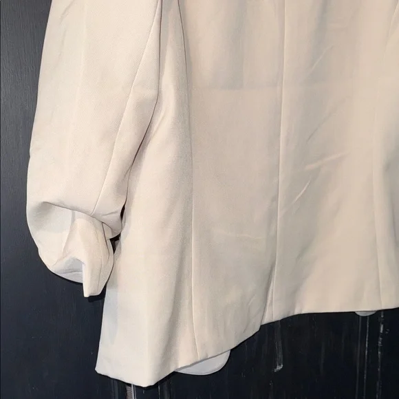 ZENANA WOVEN 3/4 RUCHED SLEEVE OPEN FRONT CLASSIC BLAZER - Picture 11 of 13